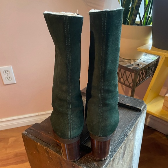 Amazing Vintage 'Hogl' Austrian Hunter Green Suede Mid Calf Booties - Picture 14 of 14